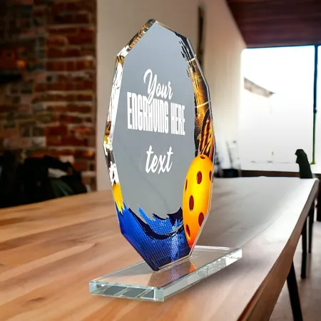 Skleněná trofej CR2024301M38 Výška cm: 19, STŘÍBRO