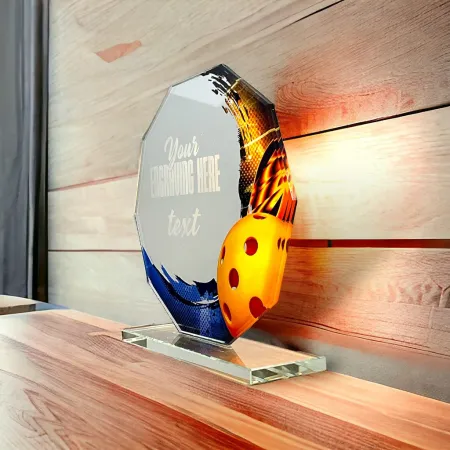 Skleněná trofej CR2024301M38 Výška cm: 19, STŘÍBRO