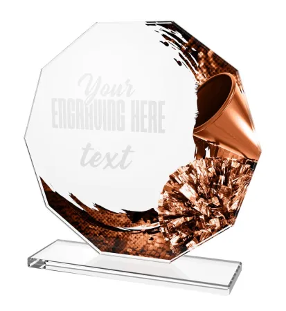 Skleněná trofej CR2024301M39 Výška cm: 17, BRONZ