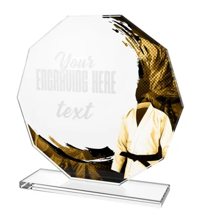 Skleněná trofej CR2024301M43 Výška cm: 17, STŘÍBRO