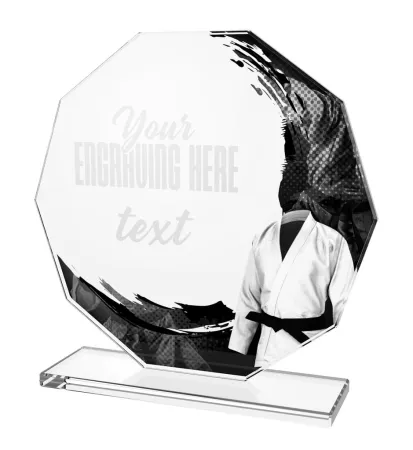 Skleněná trofej CR2024301M43 Výška cm: 17, STŘÍBRO