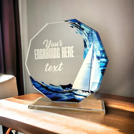 Skleněná trofej CR2024301M44 Výška cm: 19, BRONZ