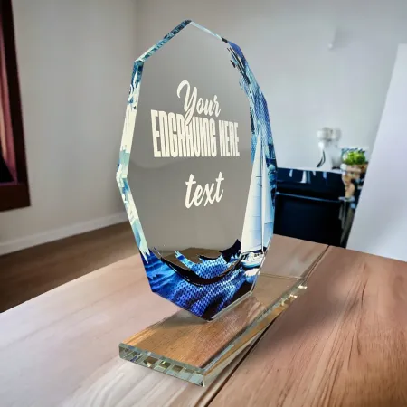 Skleněná trofej CR2024301M44 Výška cm: 19, BRONZ