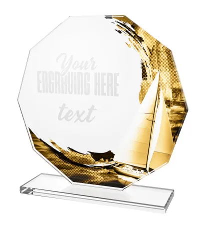 Skleněná trofej CR2024301M44 Výška cm: 19, BRONZ