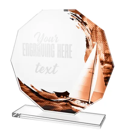 Skleněná trofej CR2024301M44 Výška cm: 19, BRONZ