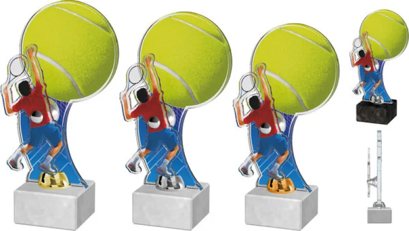 Akrylátová trofej ACTD0014M2 | Tenis Výška cm: 23,5, Barva: bronz, Podstavec: bílý