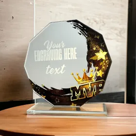 Skleněná trofej CR2024301M47 Výška cm: 17, ZLATO