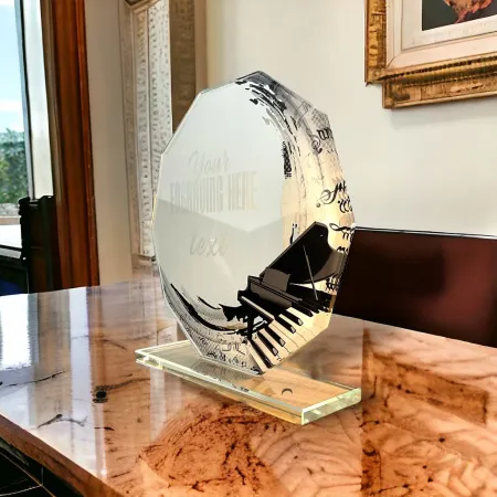 Skleněná trofej CR2024301M48 Výška cm: 17, ZLATO