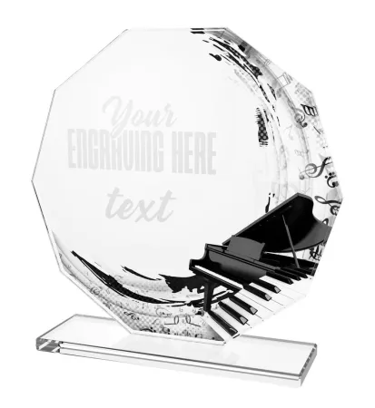 Skleněná trofej CR2024301M48 Výška cm: 17, ZLATO