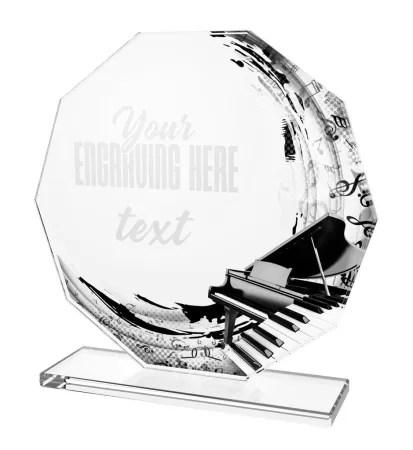 Skleněná trofej CR2024301M48 Výška cm: 17, ZLATO