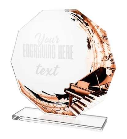 Skleněná trofej CR2024301M48 Výška cm: 17, ZLATO