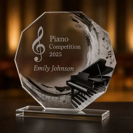 Skleněná trofej CR2024301M48 Výška cm: 17, ZLATO