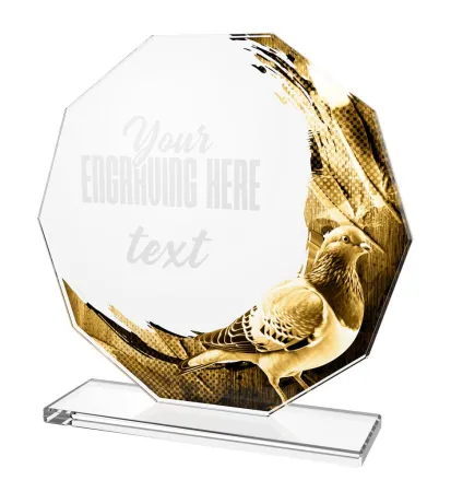 Skleněná trofej CR2024301M49 Výška cm: 17, ZLATO