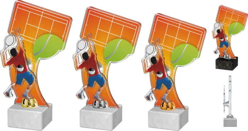 Akrylátová trofej ACTD0017M2 | Tenis Výška cm: 23,5, Barva: bronz, Podstavec: černý