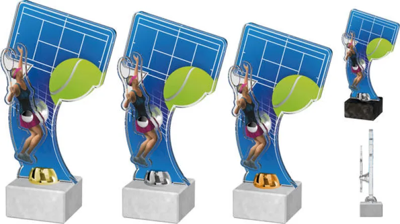 Akrylátová trofej ACTD0018M3 | Tenis Výška cm: 28, Barva: bronz, Podstavec: černý