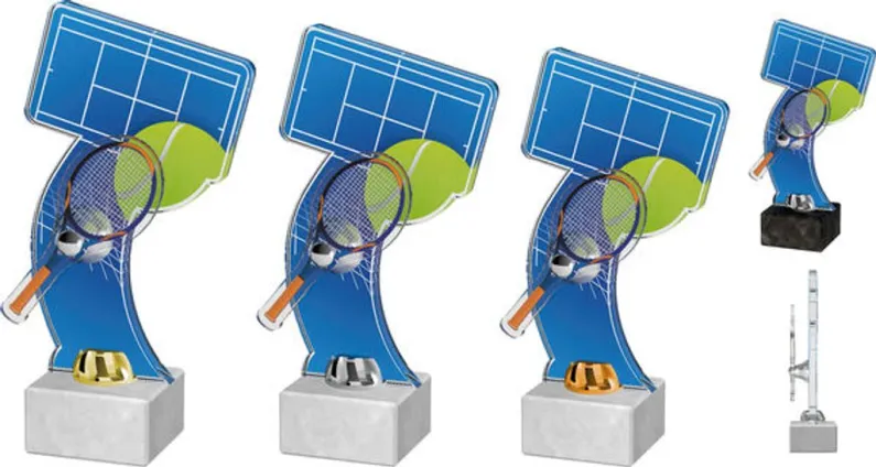 Akrylátová trofej ACTD0018M4 Výška cm: 23,5, Barva: stříbro, Podstavec: bílý