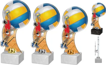 Akrylátová trofej ACTD0019M2 | Volejbal Výška cm: 23,5, Barva: zlato, Podstavec: černý