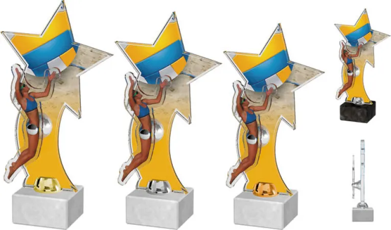 Akrylátová trofej ACTD0020M1 | Volejbal Výška cm: 28, Barva: bronz, Podstavec: černý