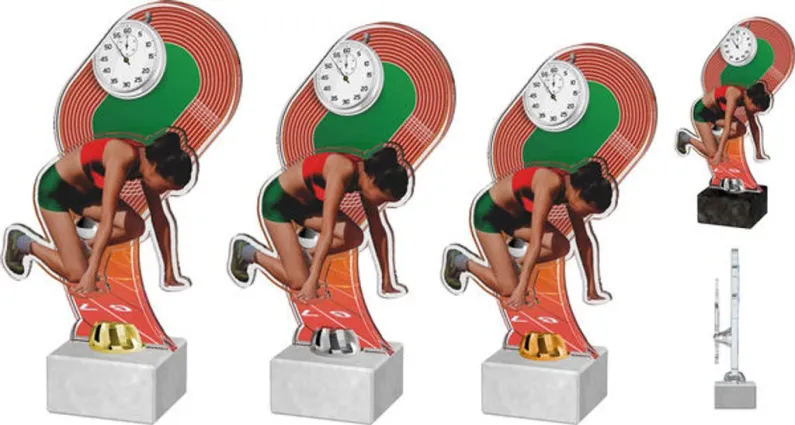 Akrylátová trofej ACTD0021M2 | Atletika Výška cm: 25, Barva: zlato, Podstavec: bílý