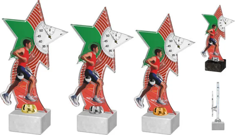 Akrylátová trofej ACTD0022M1 Výška cm: 23,5, Barva: stříbro, Podstavec: bílý