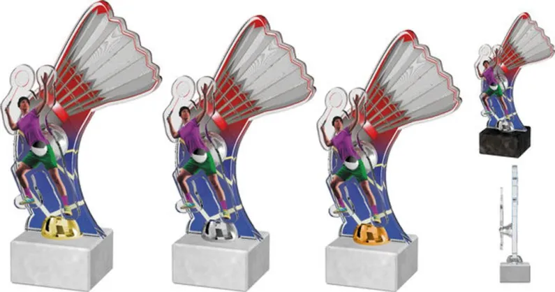 Akrylátová trofej ACTD0023M1 Výška cm: 28, Barva: stříbro, Podstavec: bílý