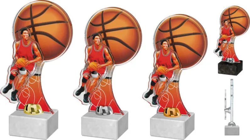 Akrylátová trofej ACTD0025M1 | Basketball Výška cm: 23,5, Barva: zlato, Podstavec: černý