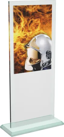 Skleněná trofej CRTH20001M1 | Hasiči Výška cm: 21