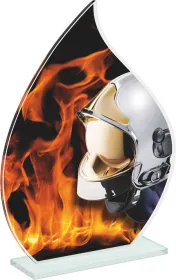 Skleněná trofej CRH20244M01 | Hasiči Výška cm: 16