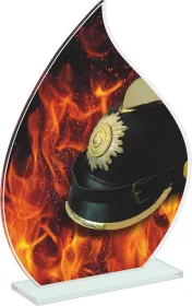 Skleněná trofej CRH20244M02 | Hasiči Výška cm: 18