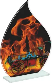 Skleněná trofej CRH20244M03 | Hasiči Výška cm: 16