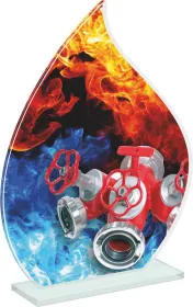 Skleněná trofej CRH20244M05 | Hasiči Výška cm: 20