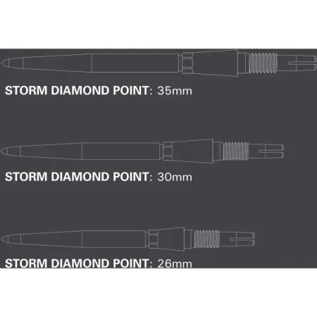 Target - darts Kovové hroty - Swiss Point - Storm Diamond - Silver - 26 mm