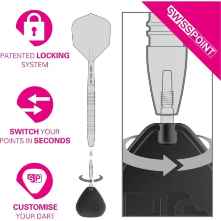 Target - darts Kovové hroty - Swiss Points - Storm Quartz - Black - 26 mm