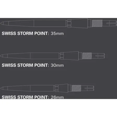 Target - darts Kovové hroty - Swiss Points - Storm - Black - 30 mm