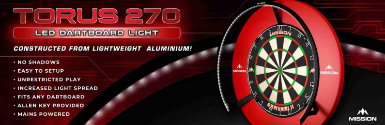 Mission Torus 270 Light - osvětlení sisalového terče - Bronze