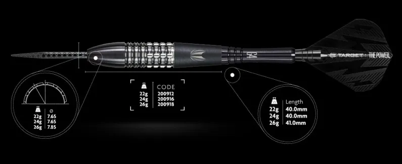 Target - darts Šipky steel Power 9Five - Phil Taylor G4 - 24g