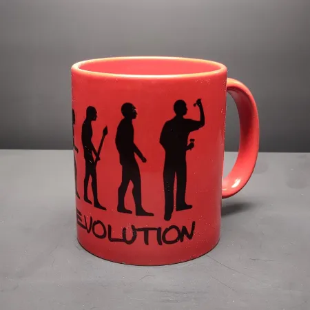 Keramický hrnek s motivem EVOLUTION - červený