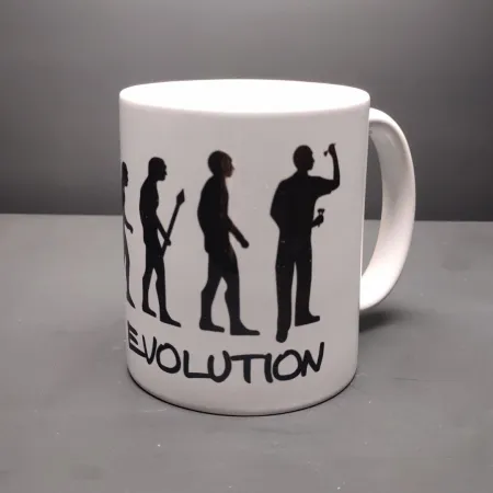 Keramický hrnek s motivem EVOLUTION - bílý