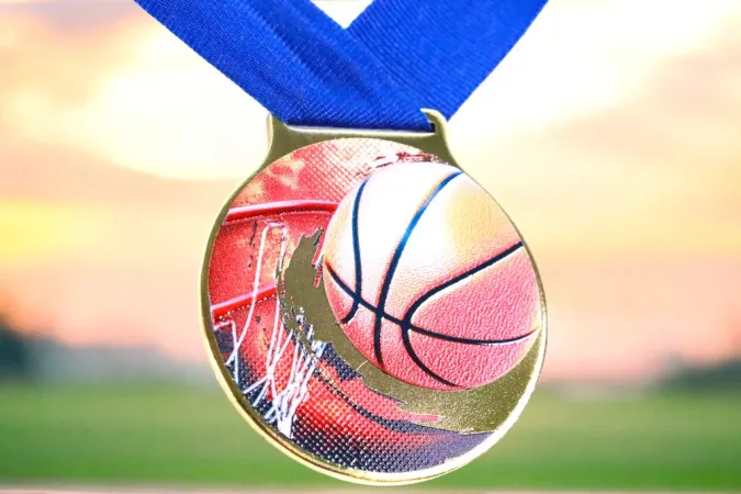 Medaile MDLMIDM02 | Basketball Barva: zlato, Stuha: ST17