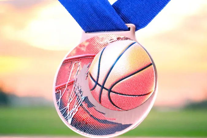 Medaile MDLMIDM02 | Basketball Barva: zlato, Stuha: ST17