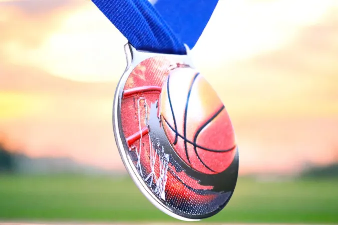 Medaile MDLMIDM02 | Basketball Barva: zlato, Stuha: ST17