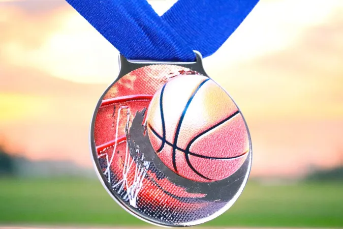 Medaile MDLMIDM02 | Basketball Barva: zlato, Stuha: ST17