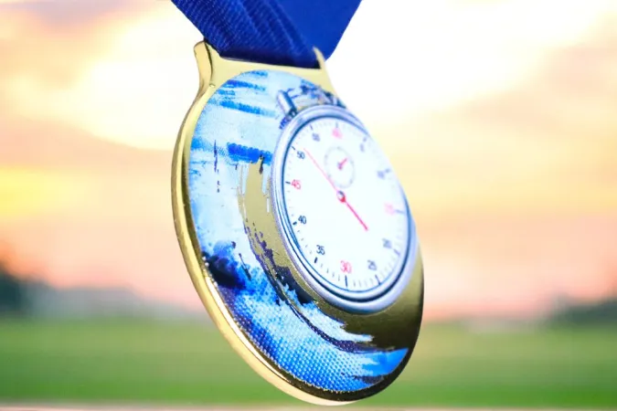 Medaile MDLMIDM04 | Plavání Barva: stříbro, Stuha: ST18