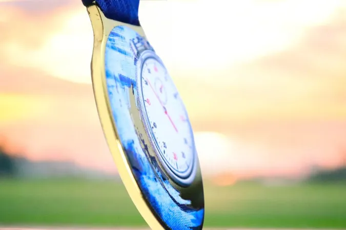 Medaile MDLMIDM04 | Plavání Barva: stříbro, Stuha: ST18