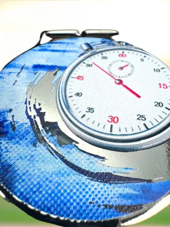 Medaile MDLMIDM04 | Plavání Barva: stříbro, Stuha: ST18