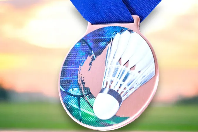 Medaile MDLMIDM08 | Badminton Barva: bronz, Stuha: ST13