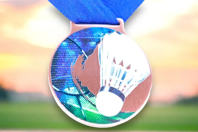Medaile MDLMIDM08 | Badminton Barva: bronz, Stuha: ST13
