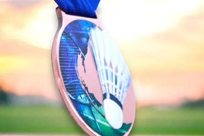 Medaile MDLMIDM08 | Badminton Barva: bronz, Stuha: ST13