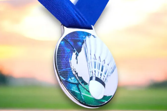 Medaile MDLMIDM08 | Badminton Barva: bronz, Stuha: ST13