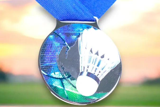 Medaile MDLMIDM08 | Badminton Barva: bronz, Stuha: ST13